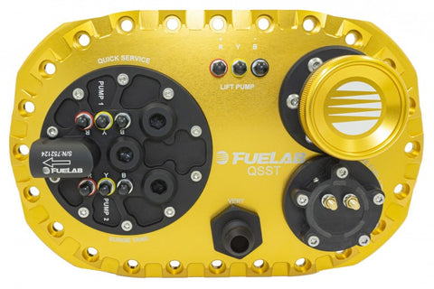 Fuelab Quick Service Surge Tank w/Bosch Lift Pump & Dual 500LPH Brushless Pumps w/Controller - Gold - 62722-3