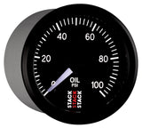 Autometer Stack 52mm 0-100 PSI 1/8in NPTF Male Pro Stepper Motor Oil Pressure Gauge - Black - ST3302