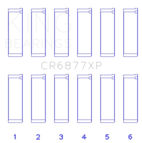 King BMW S54B32 (Size 0.25mm) Performance Connecting Rod Bearing - Set of 6 - CR6877XP0.25