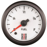 Autometer Stack 52mm 0-280 Ohm Programmable Pro Stepper Motor Fuel Level Gauge - White - ST3365