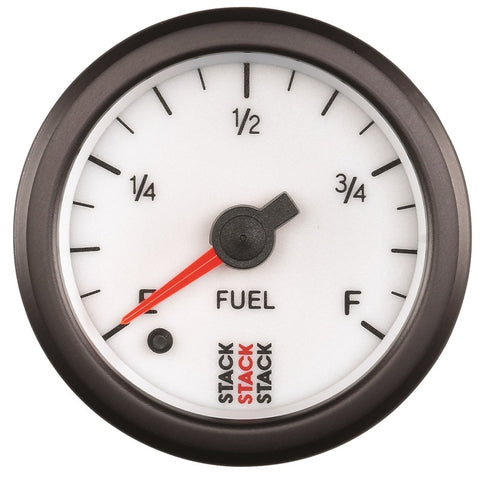 Autometer Stack 52mm 0-280 Ohm Programmable Pro Stepper Motor Fuel Level Gauge - White - ST3365