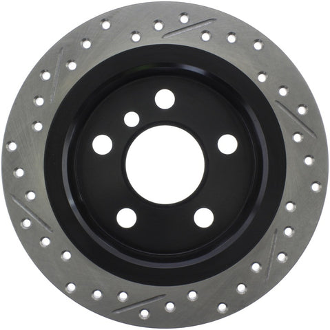 StopTech 14-15 Mini Cooper Base Slotted & Drilled Rear Left Rotor - 127.34159L