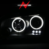 ANZO 2006-2010 Dodge Charger Projector Headlights w/ Halo Chrome (CCFL) - 121218