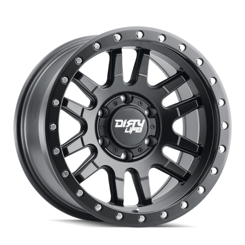 Dirty Life 9309 Canyon Pro 17x9/6x135 BP/0mm Offset/87.1mm Hub Matte Black Wheel - Beadlock - 9309-7936MB0