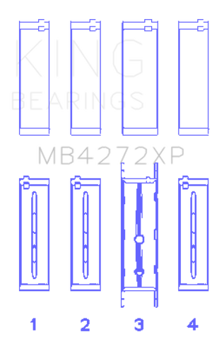 King Engine Bearings Holden Alloytec 175/190 (Size +.026mm) Main Bearing Set - MB4272XP.026