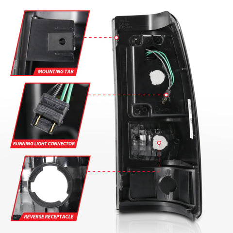 ANZO 2003-2006 Chevy Silverado 1500 LED Taillights Plank Style Black w/Clear Lens - 311327