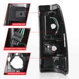 ANZO 2003-2006 Chevy Silverado 1500 LED Taillights Plank Style Black w/Clear Lens - 311327