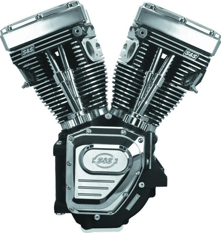 S&S Cycle 99-06 BT T124LC Long Block Engine w/ 585 Cam - Wrinkle Black - 310-0326A