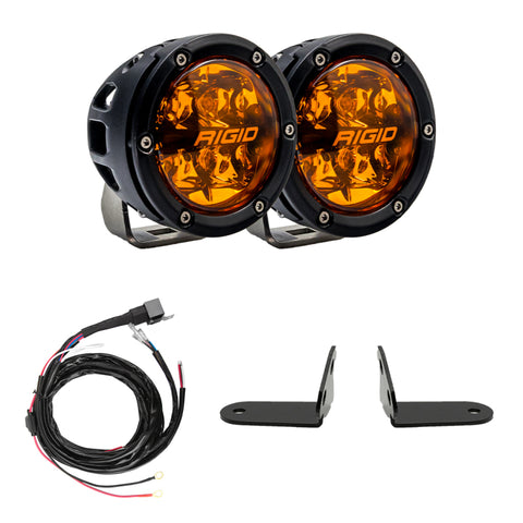 Rigid Industries 2017+ Polaris Pro R/Turbo R Revolve Amber PRO A-Pillar Light Kit - 41652