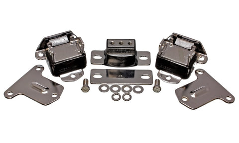 Energy Suspension 69-71 Camaro / 70-73 Monte Carlo Black Motor and Transmision Mounts; Chrome Finish - 3.1134G