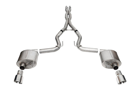 Corsa 24+ Ford MustangGT Sport Cat-Back Exhaust System 3.0in Dual Rear Exit w/4.5in Pro Series Tips - 21254
