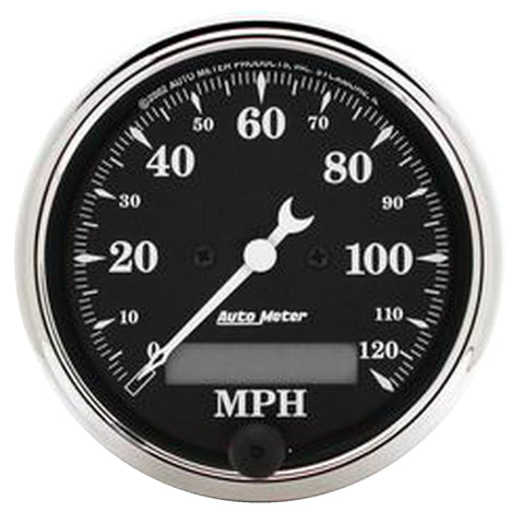 Autometer Old Tyme Black 5 Piece Kit (MPH/FUEL/OILP/WTMP/BAT) 55-59 Chevy Truck Direct-Fit Dash Kit - 7036-OTB