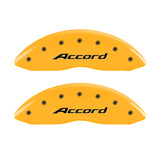 MGP 4 Caliper Covers Engraved Front Accord Engraved Rear Accord Yellow finish black ch - 20219SACCYL