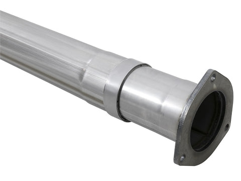 aFe Rebel XD 4in SS Down-Pipe Back Exhaust w/Dual Polished Tips 17-18 Ford Diesel Trucks V8-6.7L(td) - 49-43102-P