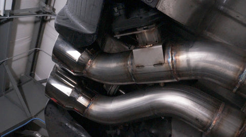 Stainless Works 2016-18 Cadillac CTS-V Sedan Axle Back System Dual-Mode Turbo Mufflers 4in Tips - CTSV16MKS-FC