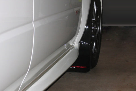 Rally Armor 02-07 Subaru WRX/STI/RS/2.5i (Wagons Req. Mod.) Black UR Mud Flap w/Red Logo - MF1-UR-BLK/RD