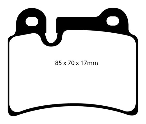 EBC 06-09 Volkswagen Touareg 3.6 (2 pin holes at top of backplate) Yellowstuff Rear Brake Pads - DP41944R