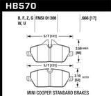 Hawk 07-15 Mini Cooper DTC-30 Race Front Brake Pads - HB570W.666