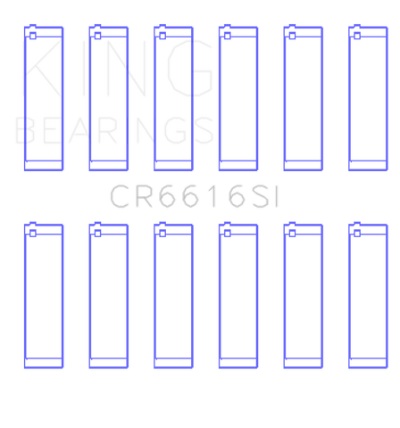 King Engine Bearings Buick / Chevrolet V6 (STD Size) SI-Series Connecting Rod Bearings Set of 6 - CR6616SI