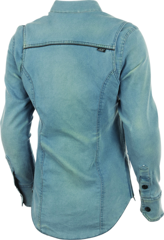 Speed and Strength Speed Society Armored Moto Shirt Denim Blue Womens - XS - 892278