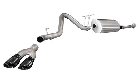 Corsa 11-13 GMC Sierra 6.0L V8 3in Cat-Back Single Side w Twin 4in Black Pro-Series Tips - 14792BLK