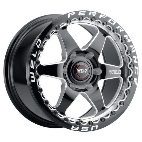 Weld S909 20x9.5 Ventura 6 Beadlock 6x127 ET35 BS6.625 Gloss BLK MIL DIA 78.1 - S90909581P35
