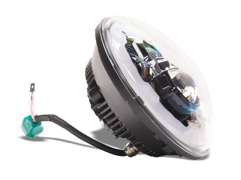 Raxiom 07-18 Jeep Wrangler Axial Series 7-Inch LED Headlights w DRL/ Black Housing - Clear Lens - J178741