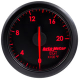 Autometer Airdrive 2-1/16in EGT Gauge 0-2000 Degrees F - Black - 9145-T