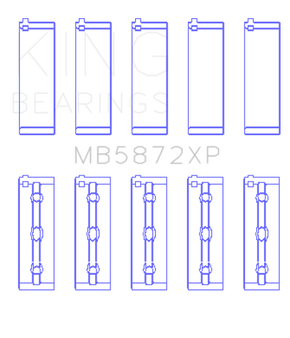 King Engine Bearings BMW S62 Main Bearing Set - MB5872XP