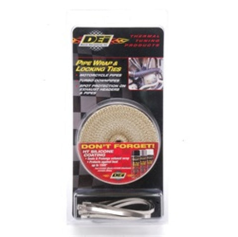 DEI Exhaust Wrap Kit - Pipe Wrap and Locking Tie - Tan - 10122