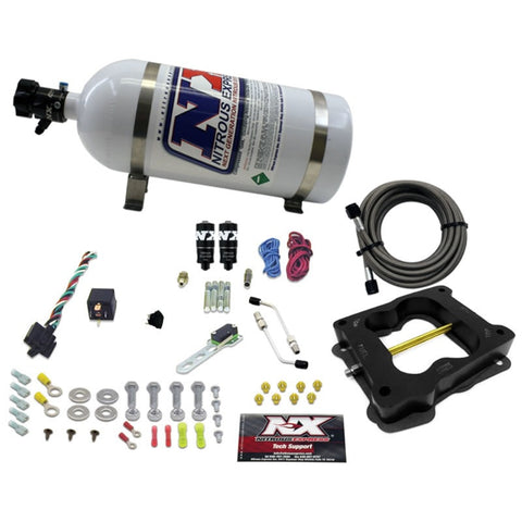 Nitrous Express Q-Jet/Holley Spread Bore Hitman Plus Nitrous Kit (50-200HP) w/10lb Bottle - 40081-10