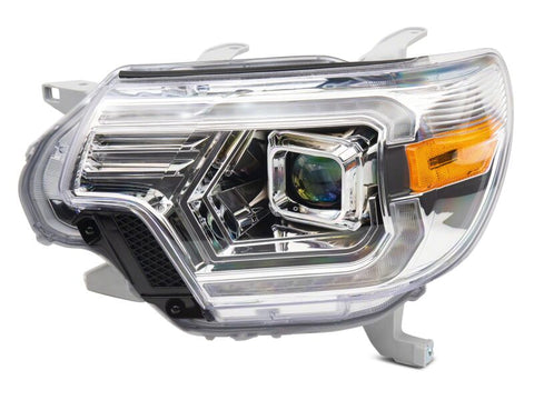 Raxiom 12-15 Toyota Tacoma Axial Series Switchback Projector Headlights- Chrome- Clear Lens - TT23360