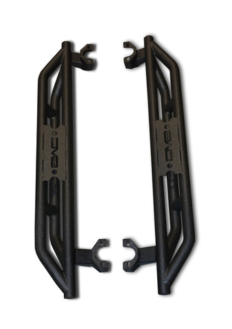 DV8 Offroad 07-18 Jeep Wrangler JK Steel Rock Guard/Sliders - Black (2 Door) - SRSOTB-03