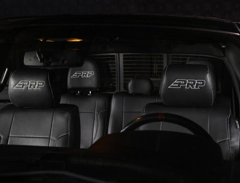 PRP 12-14 Ford Raptor Front Seat Covers (Pair) - Black w Silver Stitch - B068-06