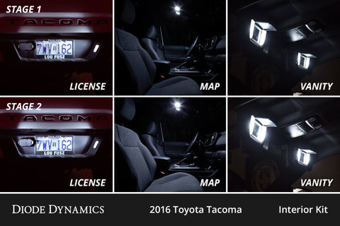 Diode Dynamics 05-15 Toyota Tacoma Interior LED Kit Cool White Stage 2 - DD0546