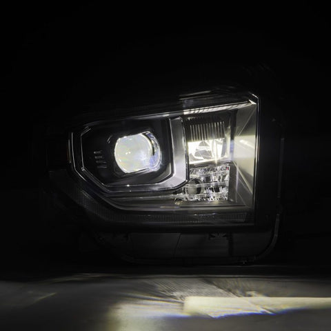 AlphaRex 14-21 Toyota Tundra LUXX-Series LED Proj Headlights Blk w/Actv Light & Seq. Sig + DRL - 880835