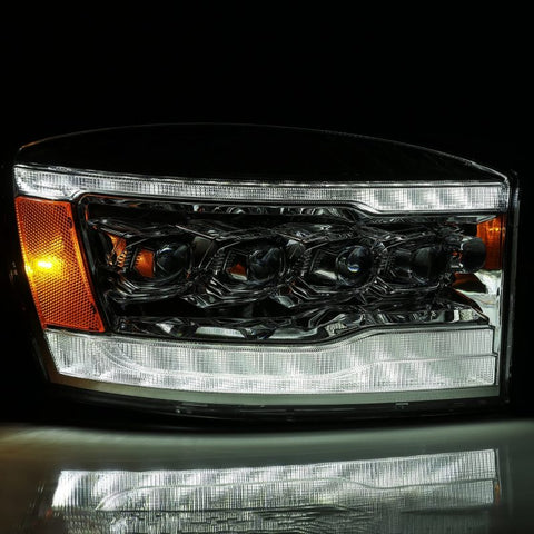 AlphaRex 06-08 Dodge Ram 1500HD NOVA LED Proj Headlights Plank Style Blk w/Seq Signal/DRL/Amber LED - 880537