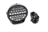 Go Rhino Xplor Blackout Series Round LED Sgl Driving Kit w/DRL (Surface/Thread Stud Mnt) 9in. - Blk - 751700911DRS