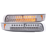 ANZO 1999-2002 Chevrolet Silverado 1500 LED Parking Lights Chrome w/ Amber Reflector - 511054