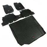 Rugged Ridge Floor Liner Front/Rear/Cargo Black 2007-2010 Jeep Wrangler JK 4 Dr - 12988.01