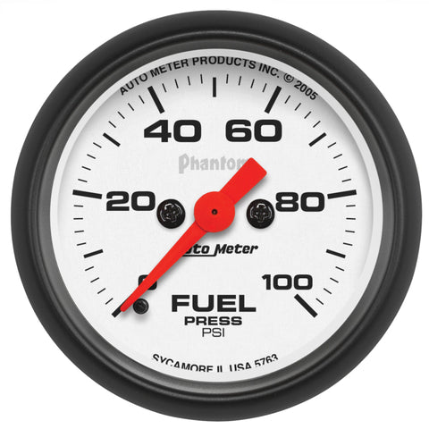 Autometer Phantom 52mm 0-100 PSI Fuel Pressure Gauge - 5763