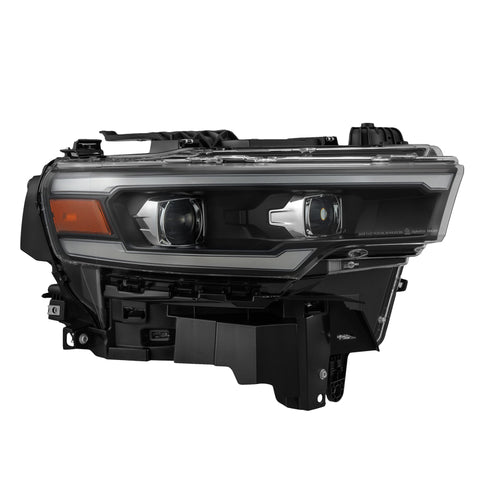 AlphaRex 25-26 Dodge Ram 1500 Luxx LED Proj Headlights -Black w/Activ Lit/ Seq Signal/Switchbk DRL - 880907