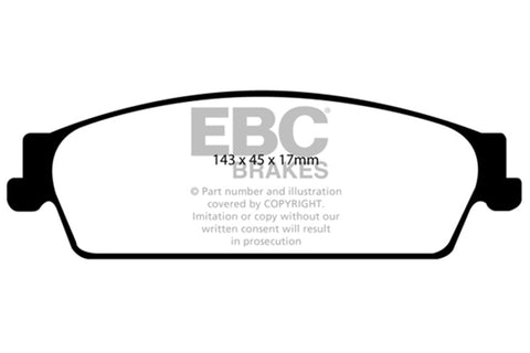 EBC 09-14 Cadillac Escalade 6.0 Hybrid Yellowstuff Rear Brake Pads - DP41780R