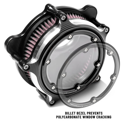 Performance Machine Vision Air Cleaner W/Bezel - Contrast Cut - 0206-2159-BM