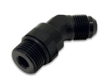 Vibrant -8AN Male to Male -10AN Straight Cut 45 Degree Adapter Fitting - Anodized Black - 16945