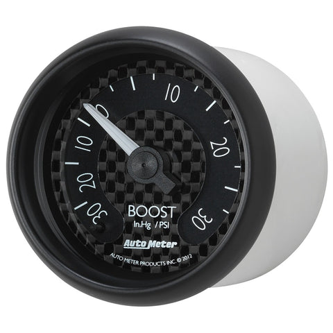 Autometer GT Series 52mm Mechanical 30 In Hg/30 psi Vacuum/Boost Gauge - 8003