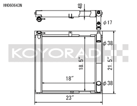 Koyo 89-92 Mazda RX-7 1.3L FC NA/Turbo (MT) N-FLO Technology Radiator *OE Shroud Requires Trimming* - HH060643N