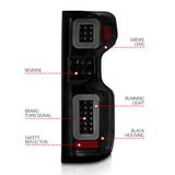 ANZO 19-21 Chevy Silverado Full LED Taillights Black Housing Smoke Lens G2 (w/C light Bars) - 311415