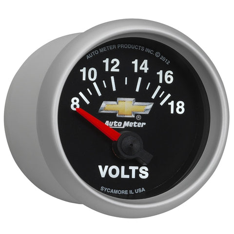 AutoMeter Gauge Voltmeter 2-1/16in. 18V Electric Chevy Gold Bowtie - 880444