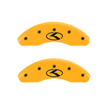 MGP 2 Caliper Covers Engraved Front Circle K/Kia Yellow Finish Black Char 2018 Kia Rio - 21190FCRKYL